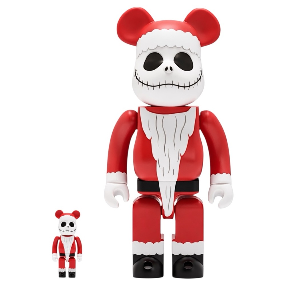 2018 SANTA JACK SKELLINGTON BEARBRICK 100% + 400% SET - PRE-OWNED